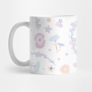 Blue and Pink Floral Pattern Mug